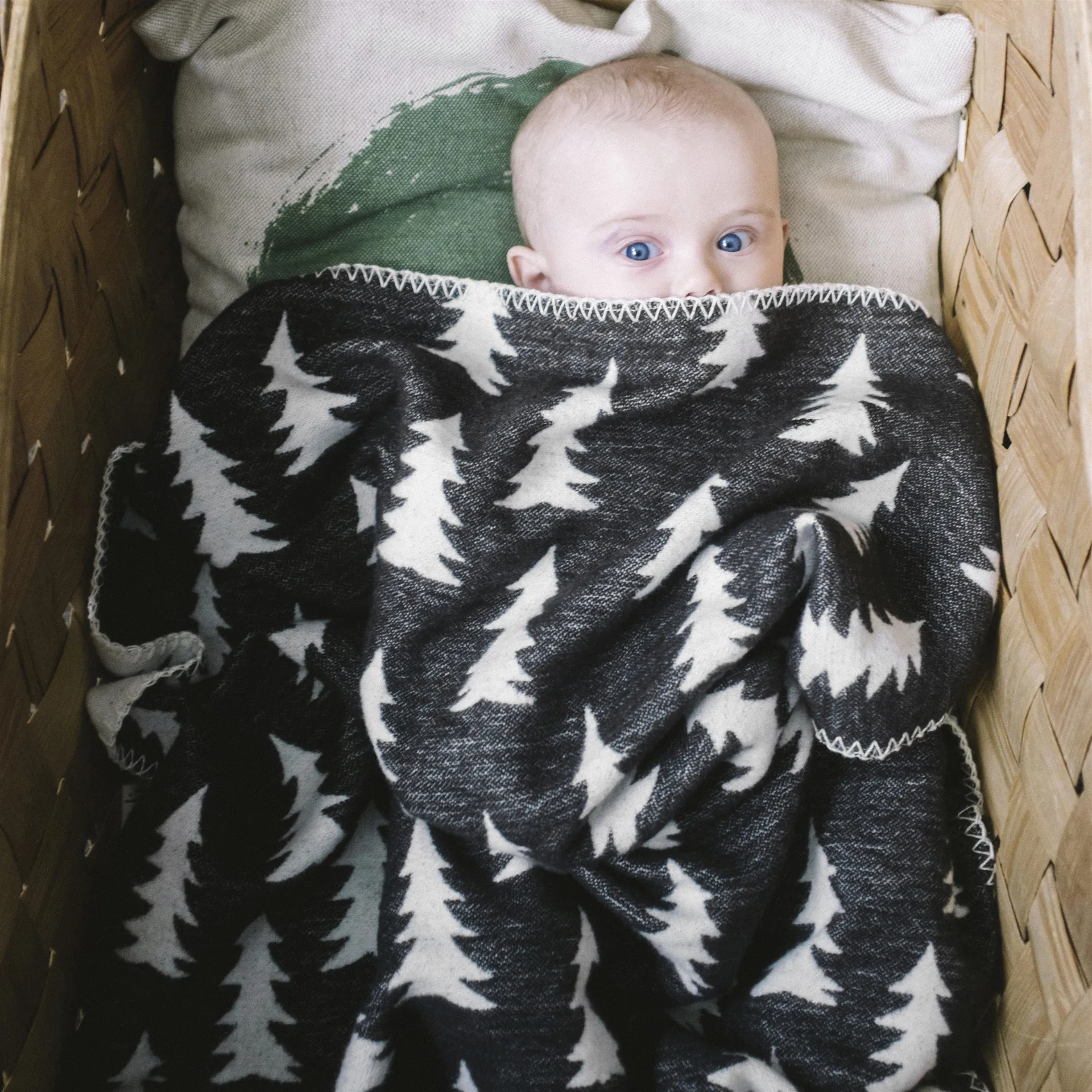Plaid pour enfants Gran coton brossé, blanc-noir Fine Little Day