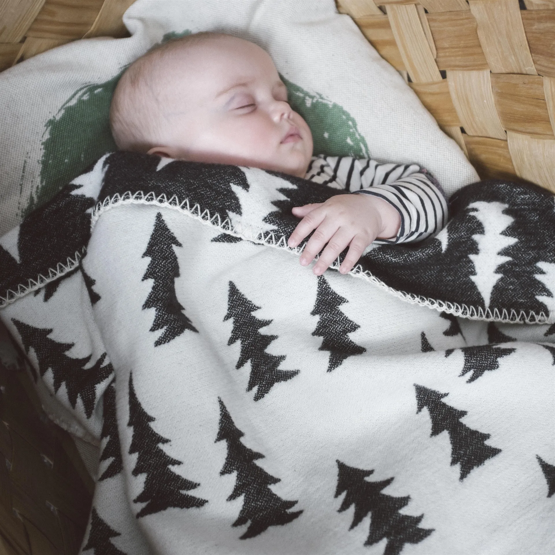 Plaid pour enfants Gran coton brossé, blanc-noir Fine Little Day