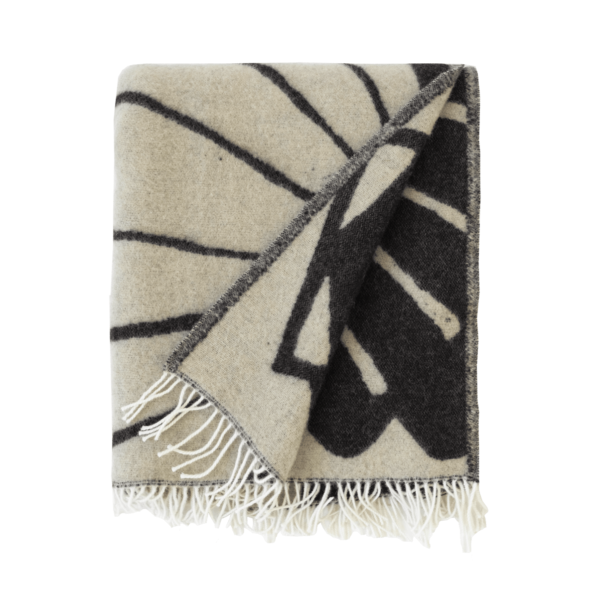 Fine Little Day Plaid Snäcka 130x190 cm Coal-Beige | Design Scandinave | Plaids & couvertures en laine | Beige
