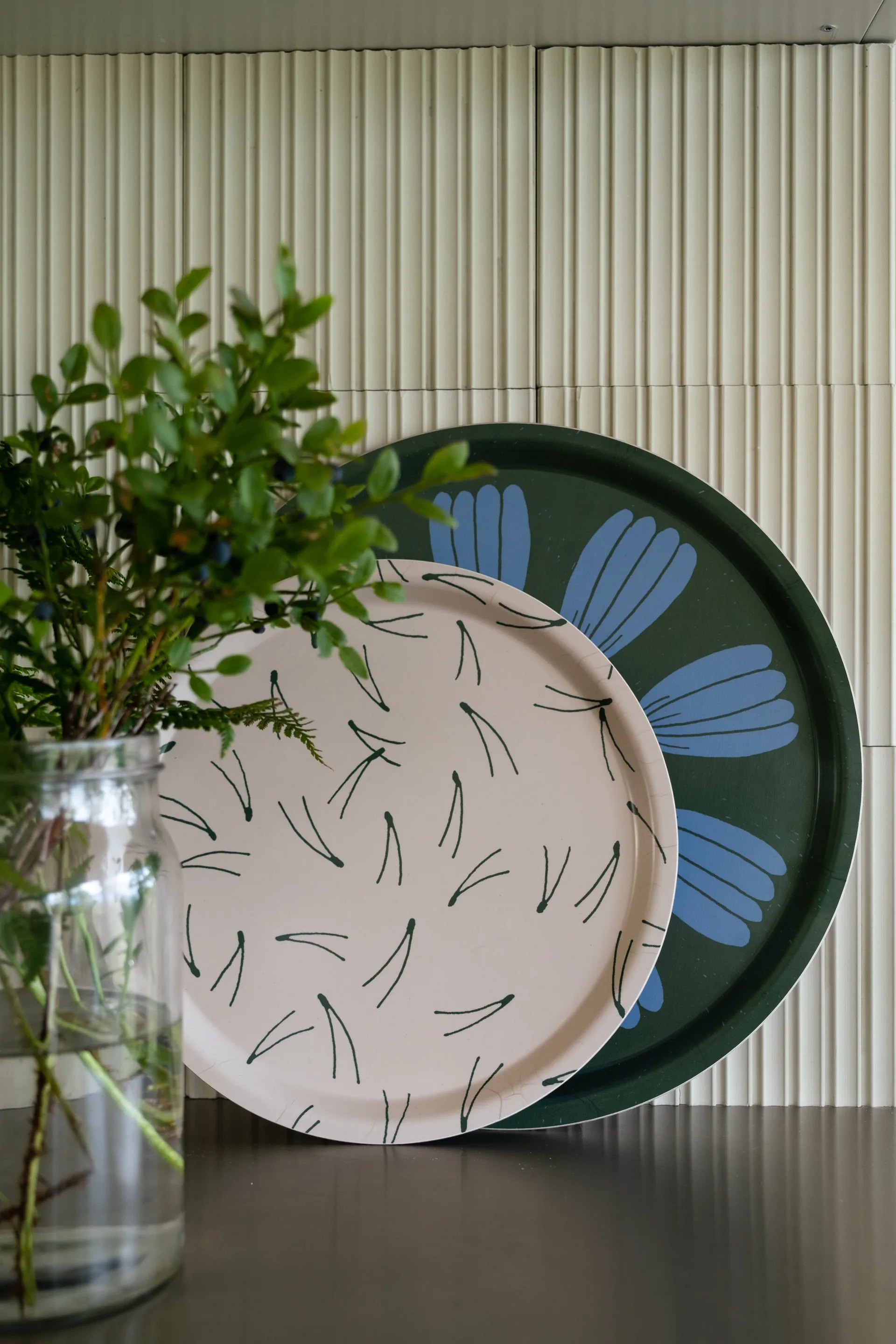 Plateau Barr Ø31 cm, Nude-vert Fine Little Day