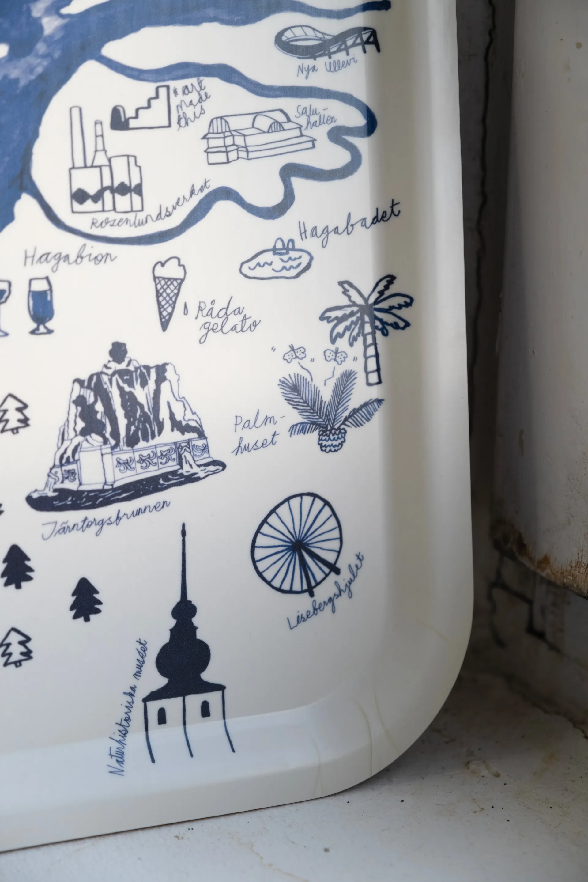 Plateau Gothenburg 32x32 cm, White-Blue Fine Little Day