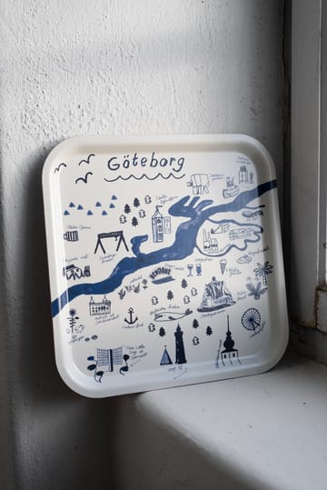 Plateau Gothenburg 32x32 cm - White-Blue - Fine Little Day