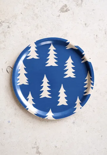 Plateau Gran - Bleu-naturel, Ø31 cm - Fine Little Day