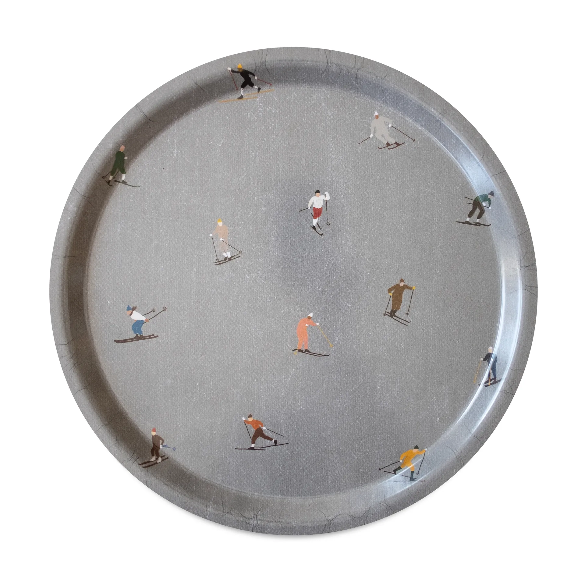 Plateau Skiers Ø31 cm, Gris Fine Little Day