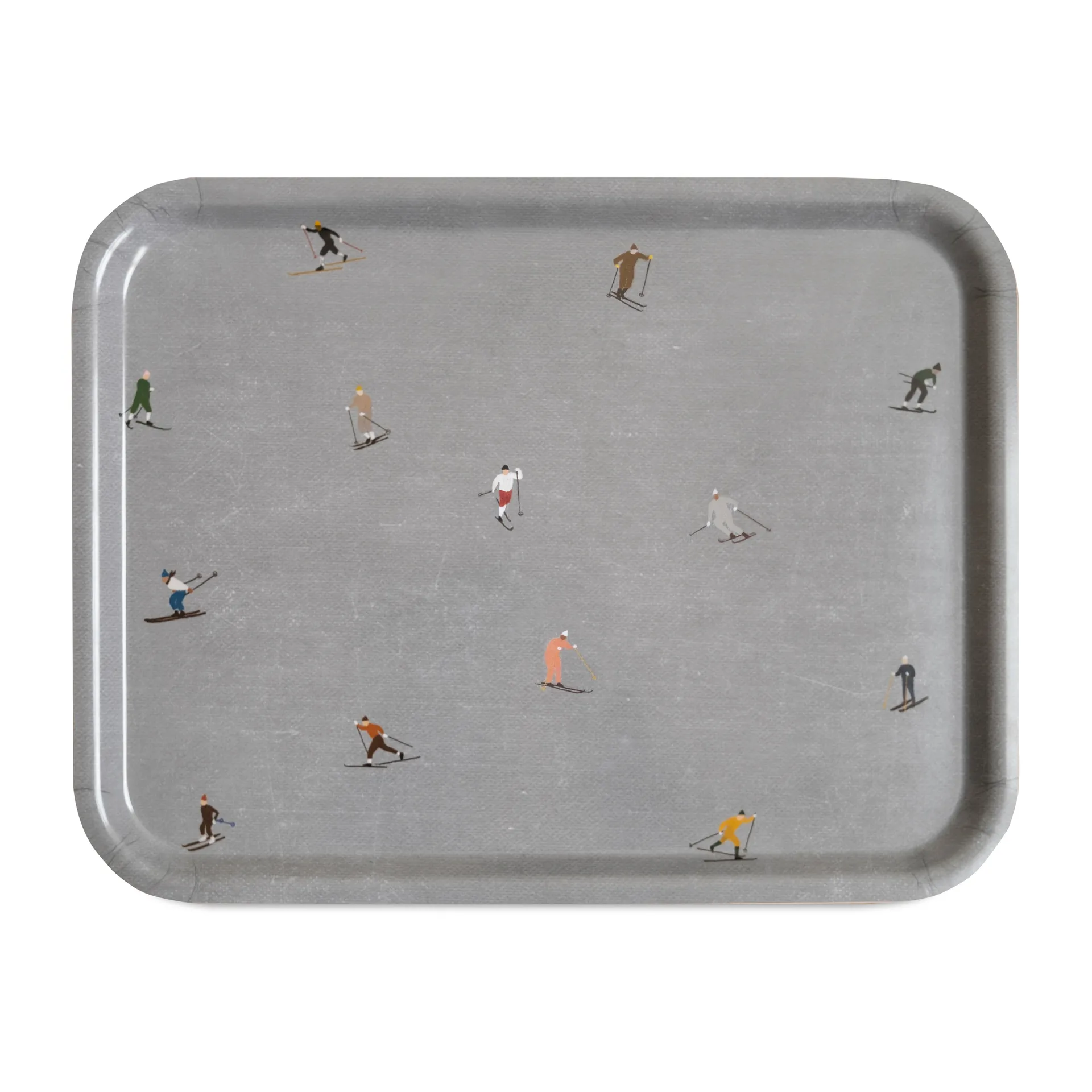 Plateau Skiers 33x43 cm, Gris Fine Little Day