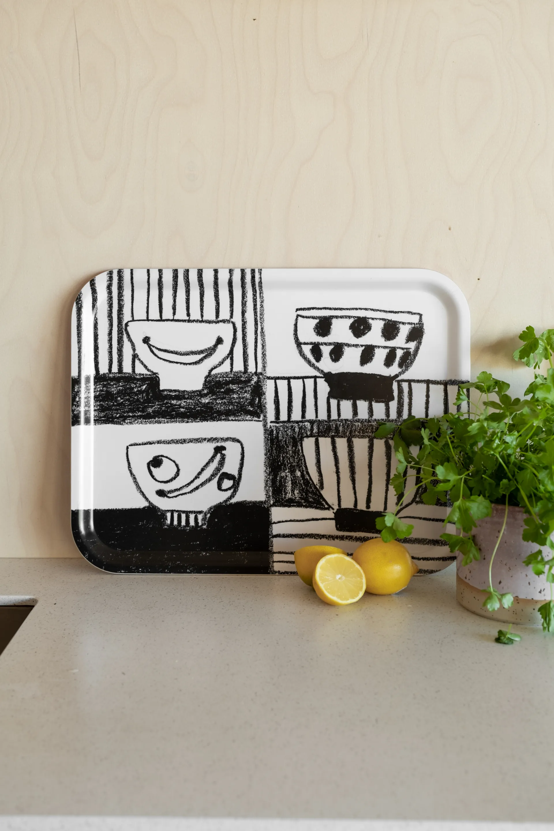 Plateau Stilleben 33x43 cm, Noir-blanc Fine Little Day