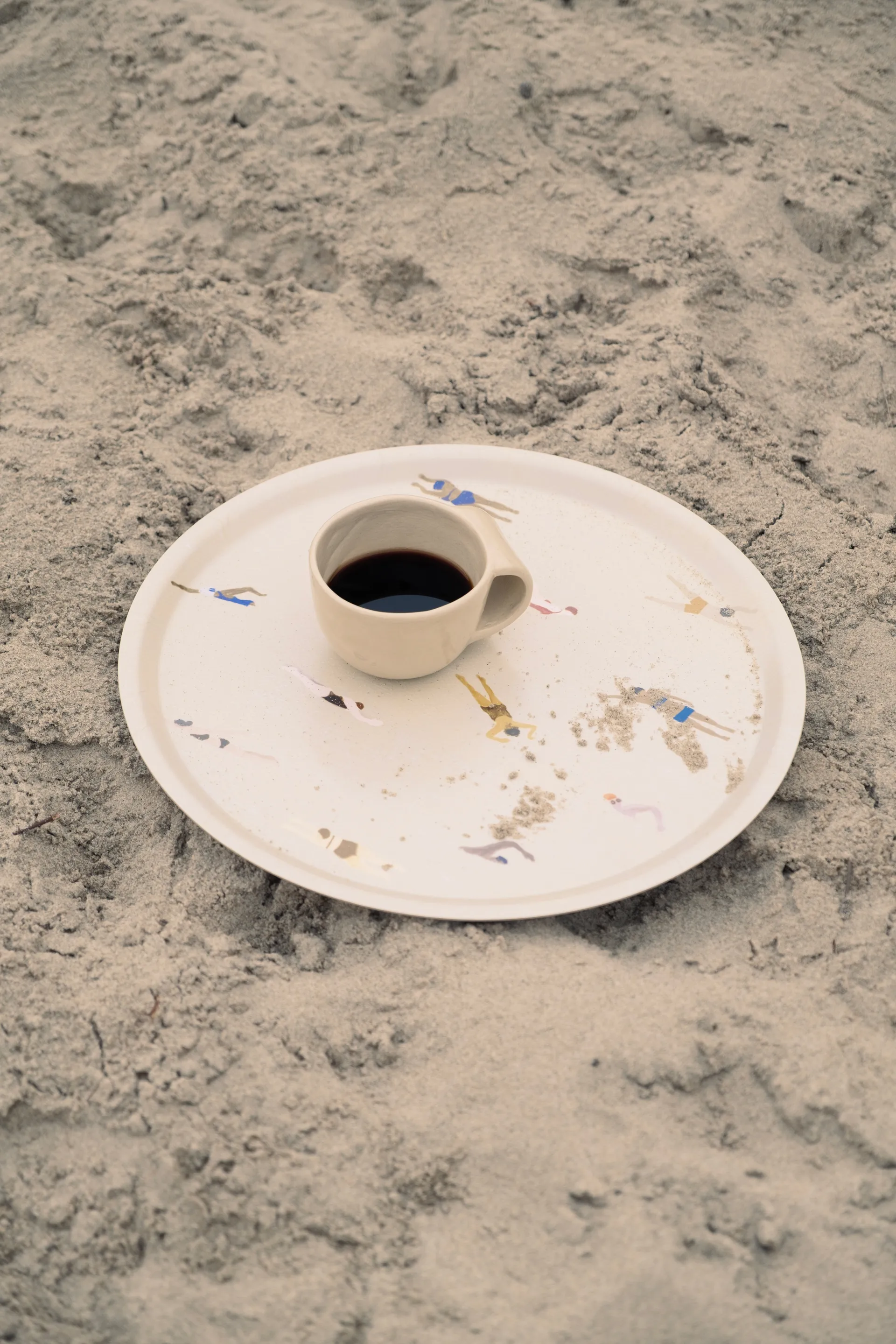 Plateau Swimmers Ø38 cm, Beige Fine Little Day