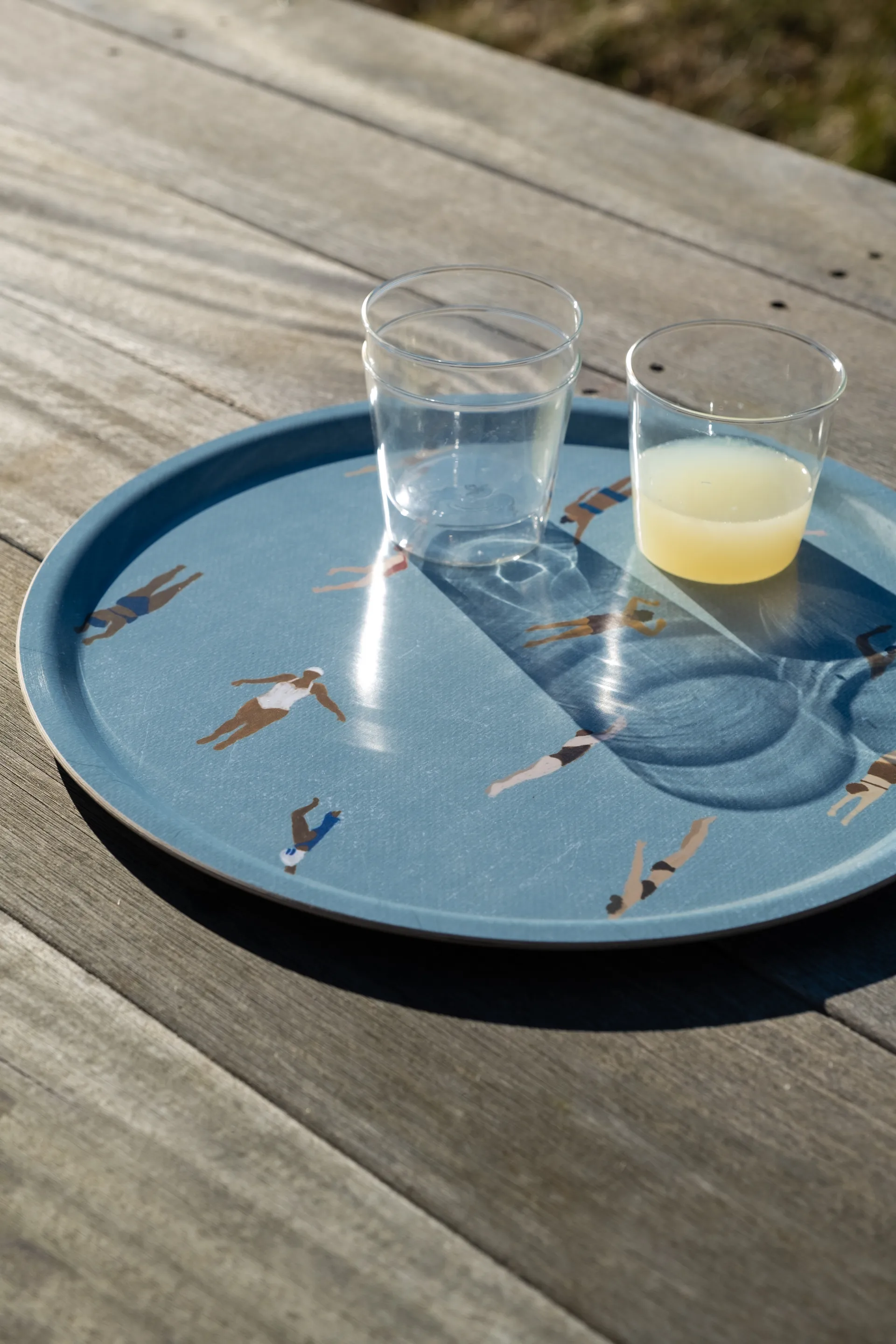 Plateau Swimmers Ø38 cm, Bleu Fine Little Day