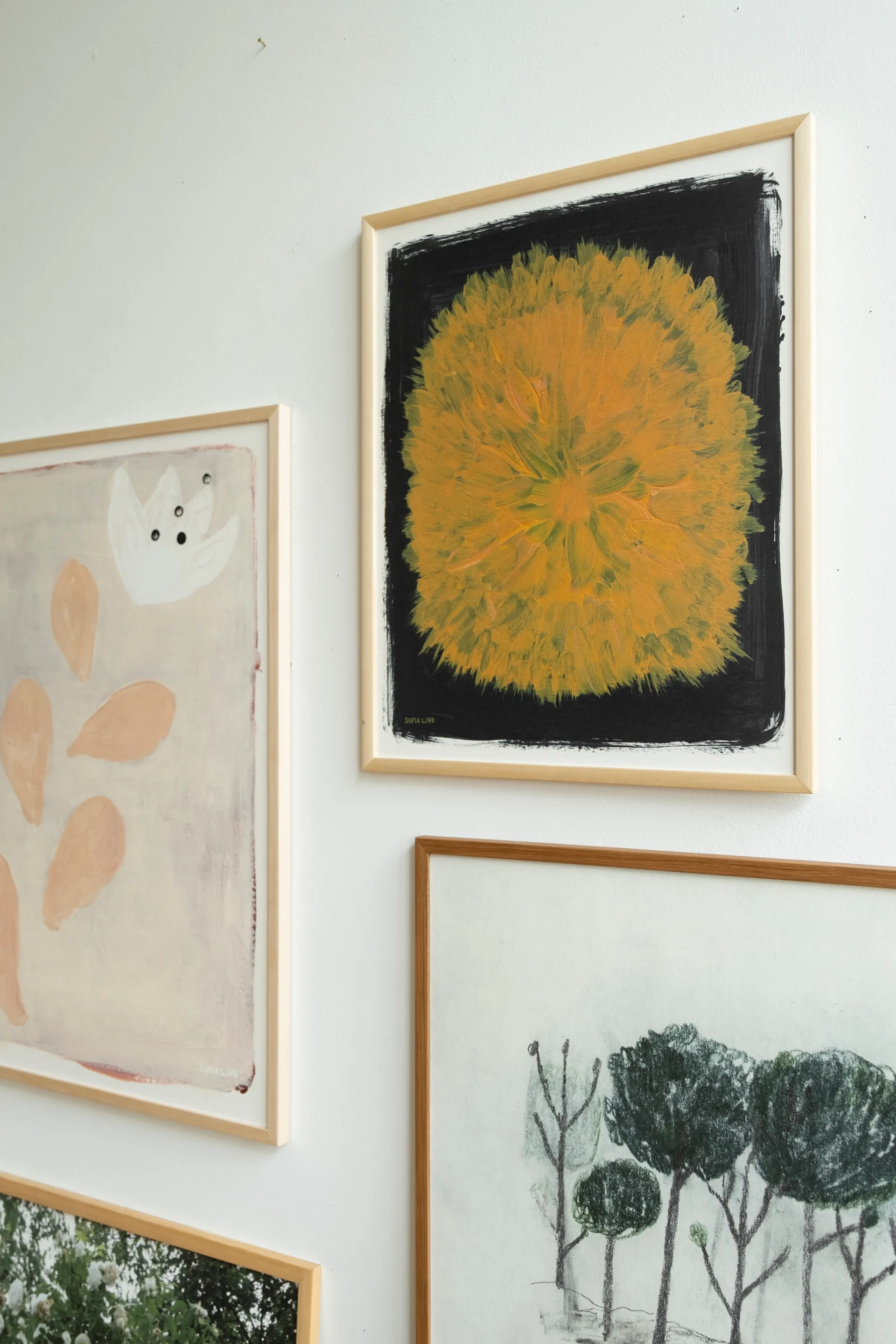 Poster Dandelion 40x50 cm, Jaune-noir Fine Little Day