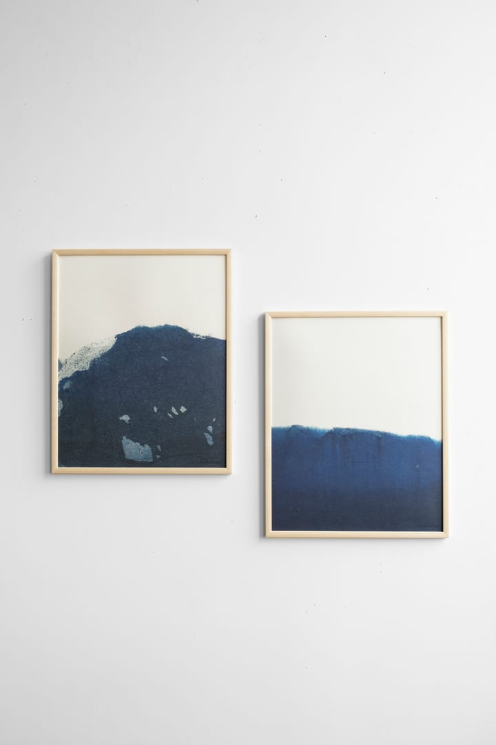 Poster Dyeforindigo ocean 2 40x50 cm, Bleu-blanc Fine Little Day