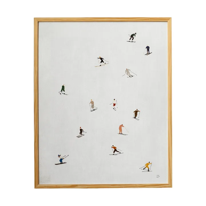 Poster Skiers 40x50 cm - Gris clair - Fine Little Day