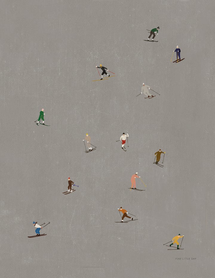 Poster Skiers 40x50 cm - Gris - Fine Little Day
