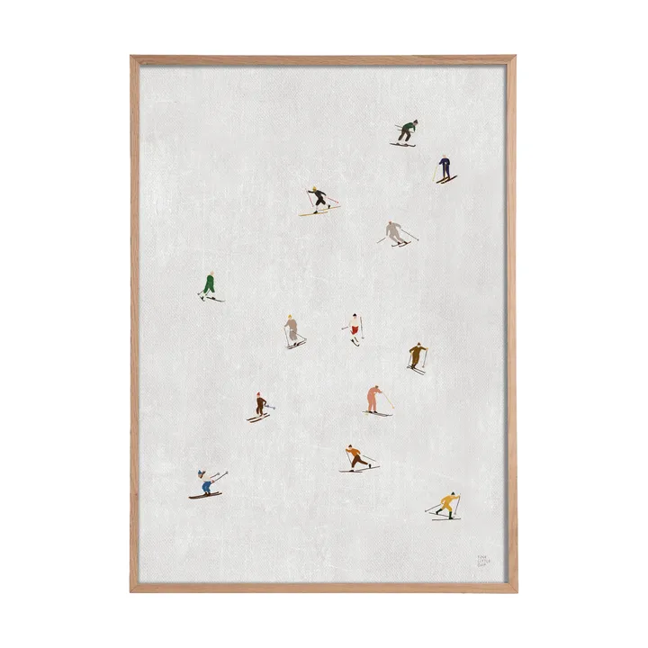 Poster Skiers 50x70 cm - Gris clair - Fine Little Day