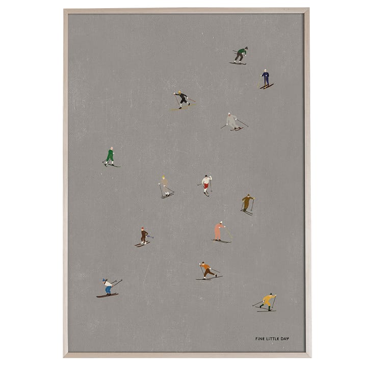 Poster Skiers 50x70 cm, Gris Fine Little Day
