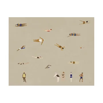 Poster Swimmers - Beige, 40x50 cm - Fine Little Day