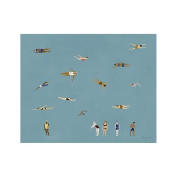 Poster Swimmers - Blue, 40x50 cm - Fine Little Day