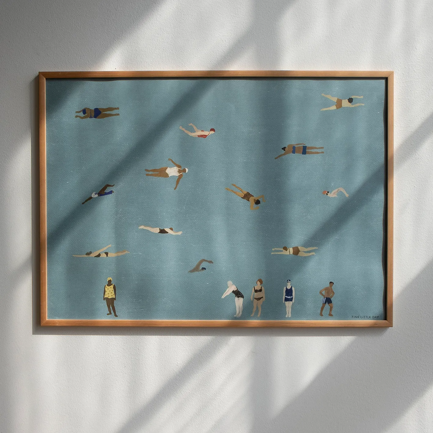 Poster Swimmers, Blue, 50x70 cm Fine Little Day