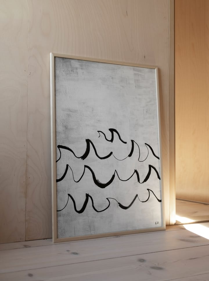 Poster Wave 50x70 cm - Noir-blanc - Fine Little Day