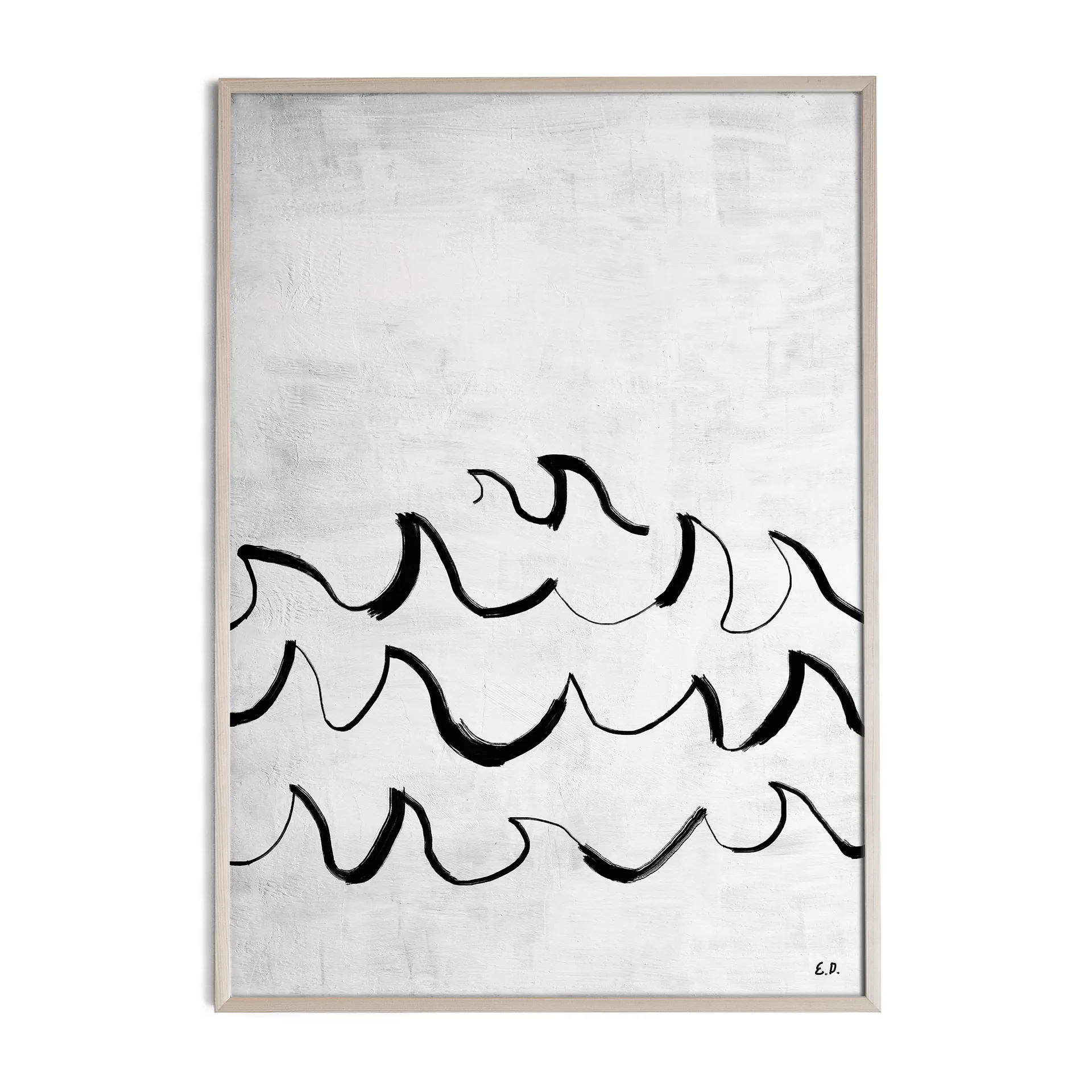 Poster Wave 50x70 cm, Noir-blanc Fine Little Day