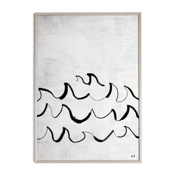Poster Wave 50x70 cm - Noir-blanc - Fine Little Day