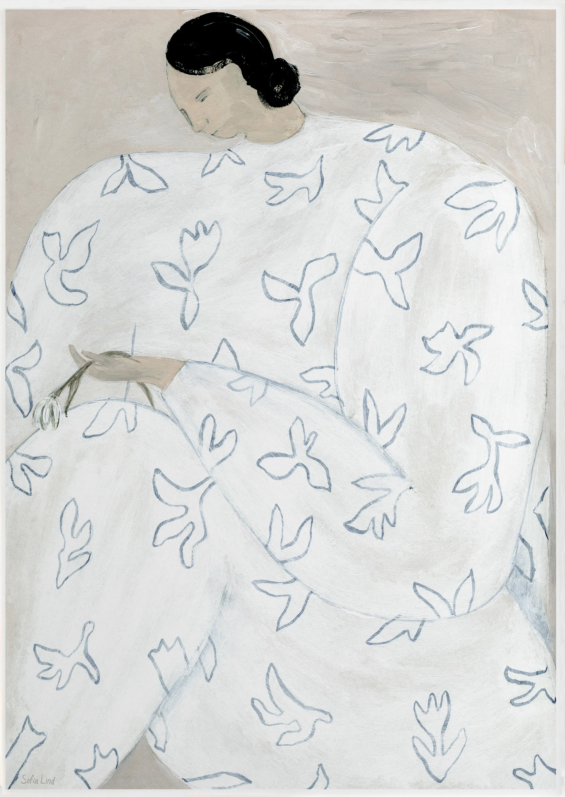 Poster White Flower 50x70 cm, Nude Fine Little Day