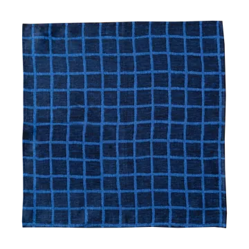 Serviette en jacquard Rutig Lot de 2 - Blue-black - Fine Little Day