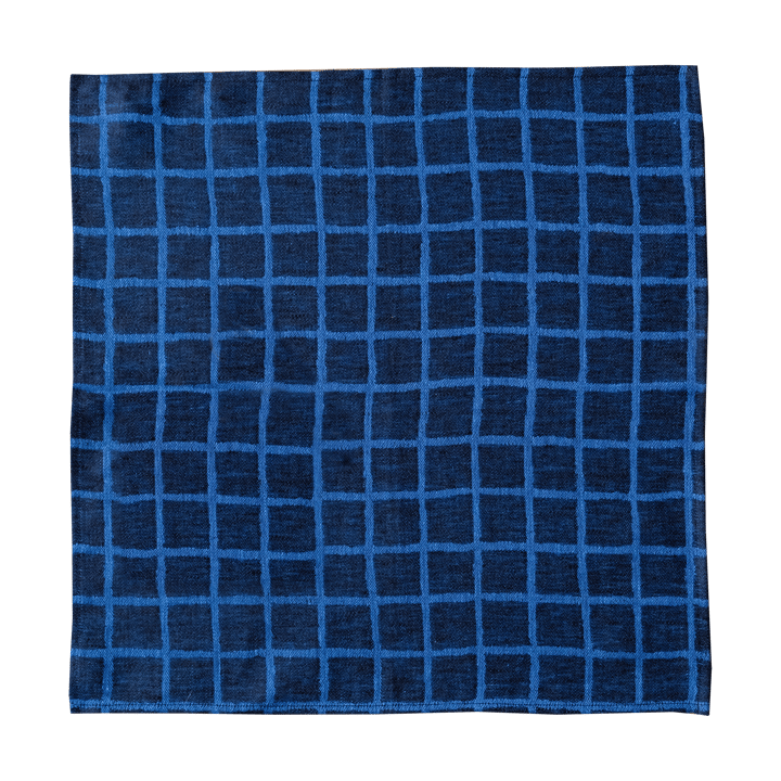 Serviette en jacquard Rutig Lot de 2 - Blue-black - Fine Little Day