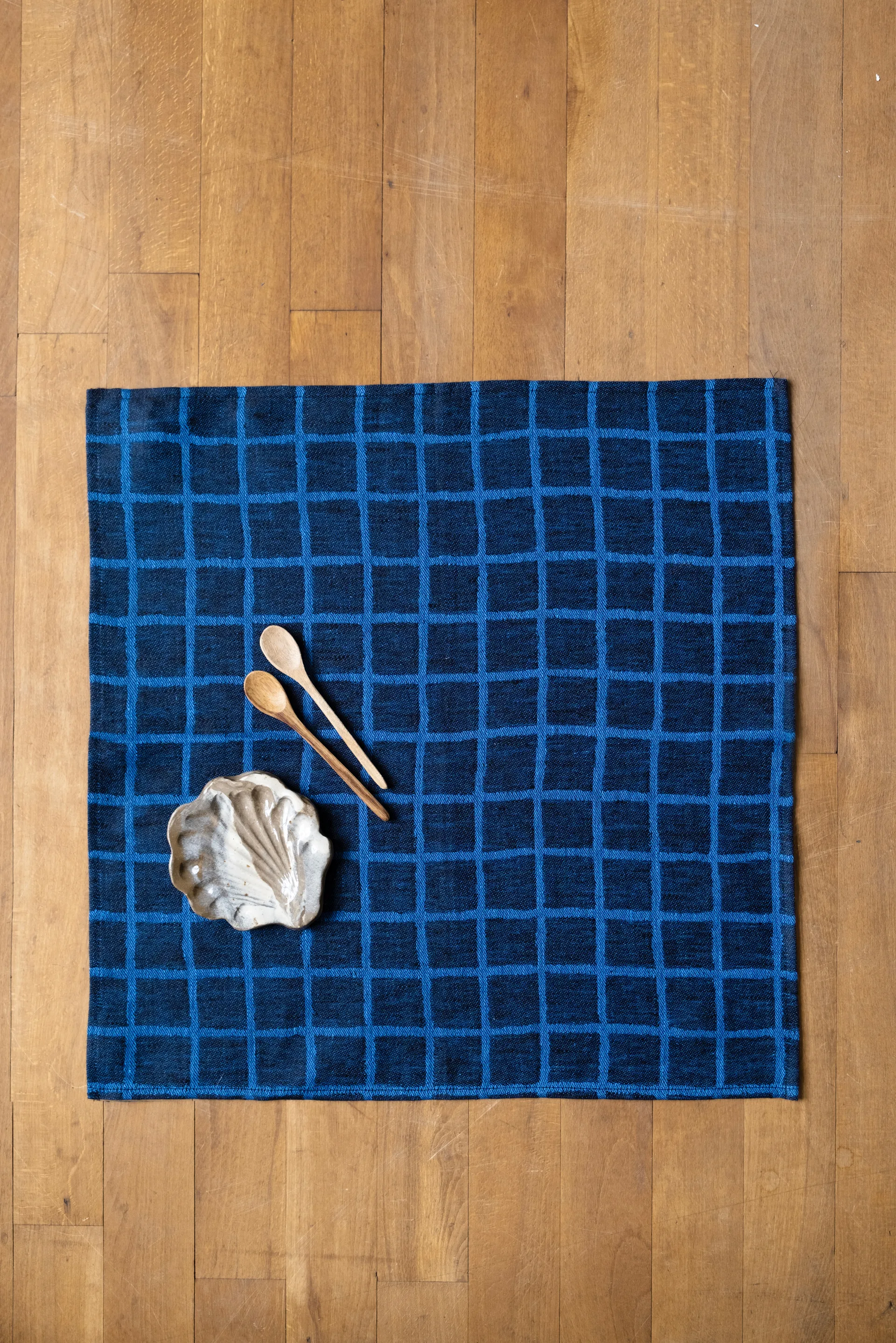 Serviette en jacquard Rutig Lot de 2, Blue-black Fine Little Day