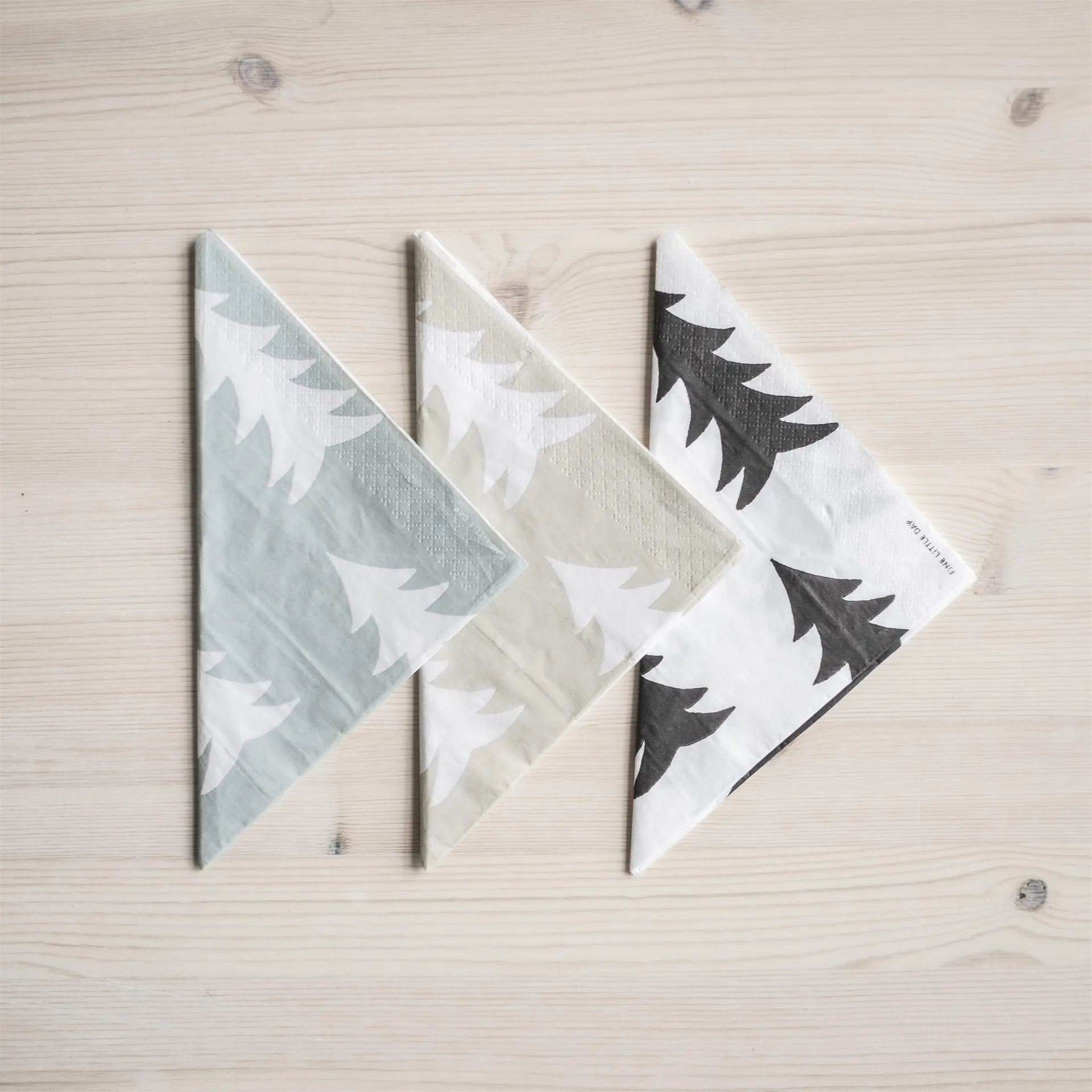 Serviette Gran Lot de 25, Noir-blanc Fine Little Day