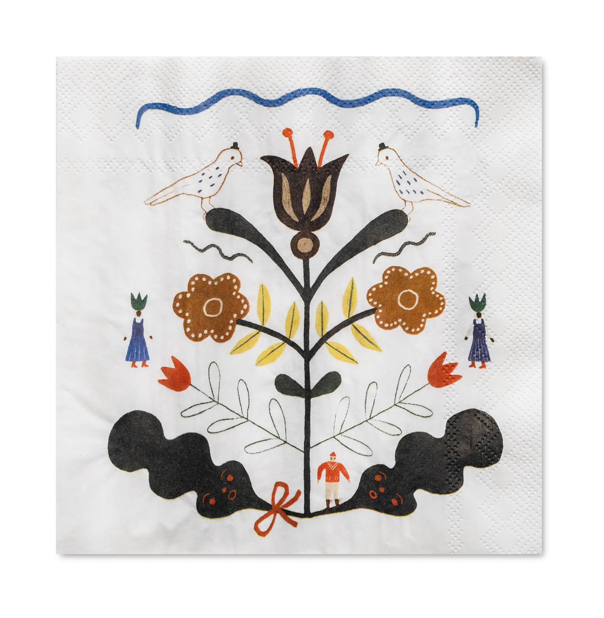 Serviette Kurbits 33x33 cm, lot de 25, Blanc-multi Fine Little Day