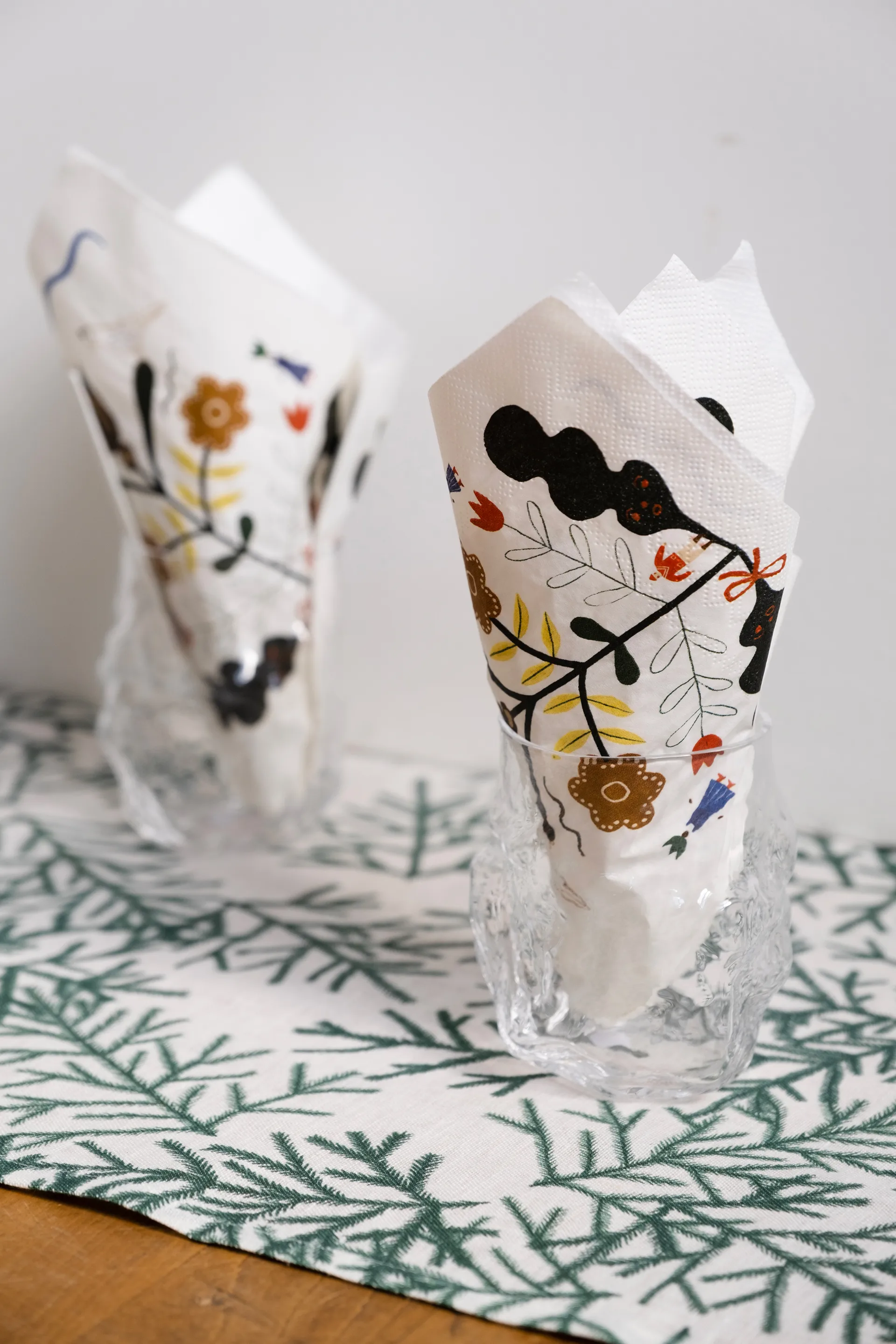 Serviette Kurbits 33x33 cm, lot de 25, Blanc-multi Fine Little Day