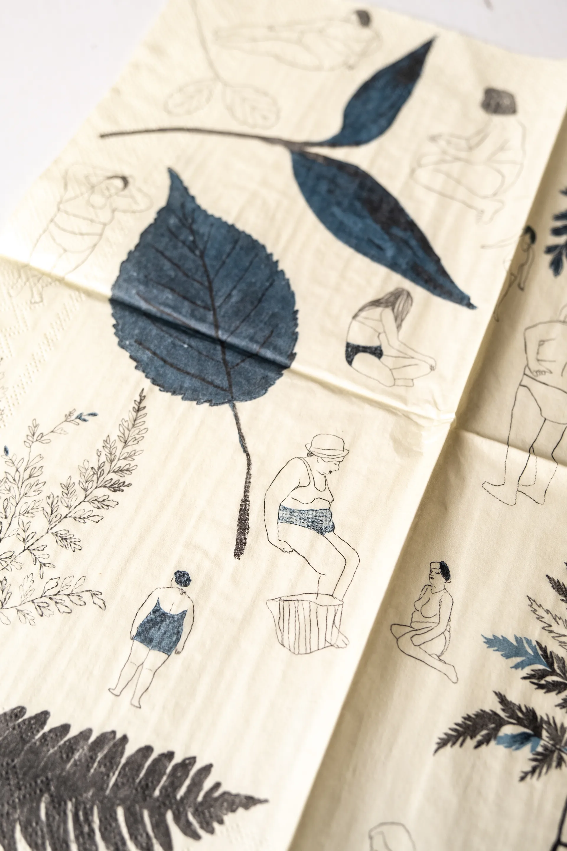 Serviette Saltholmen Lot de 25, Jaune-gris Fine Little Day