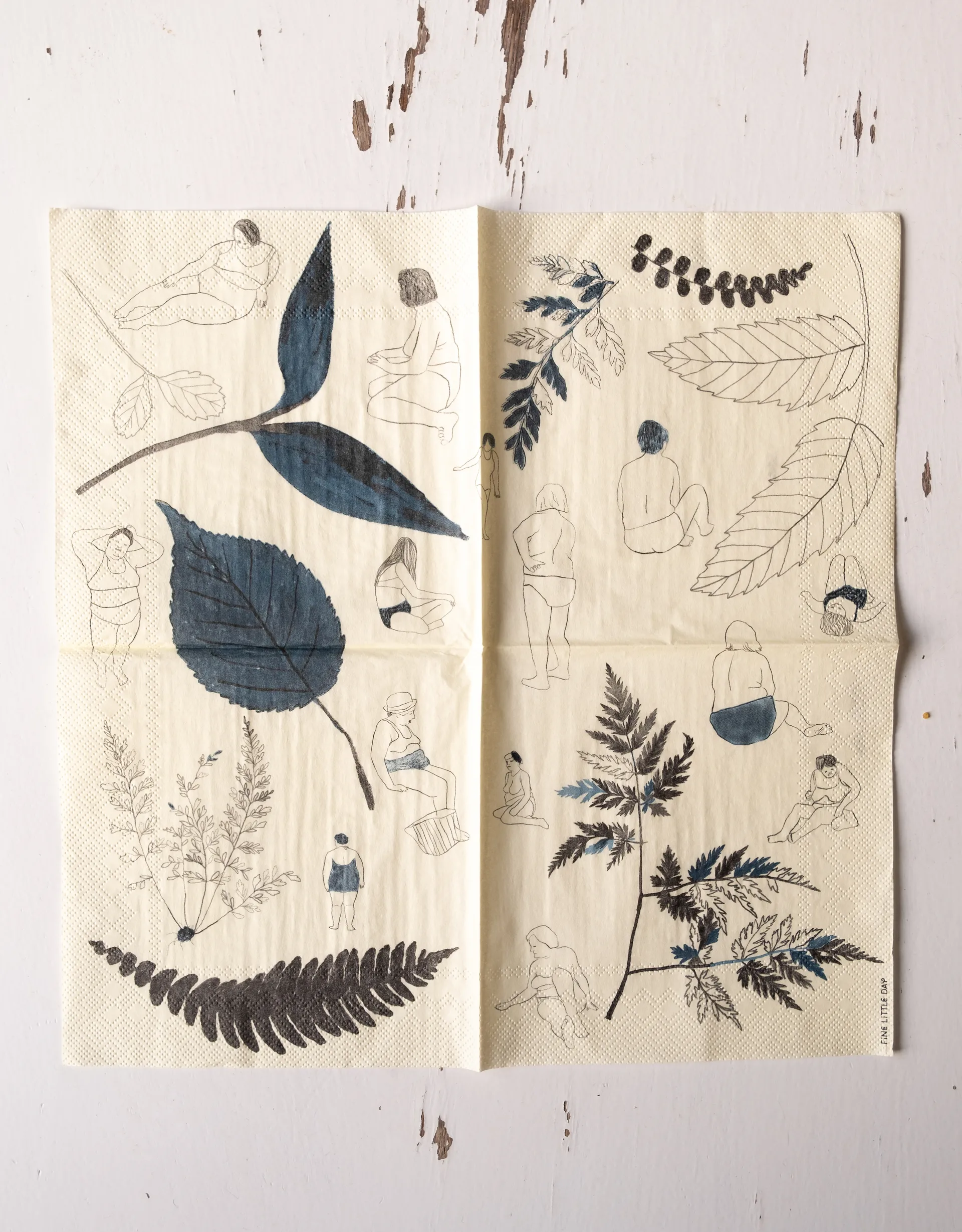 Serviette Saltholmen Lot de 25, Jaune-gris Fine Little Day