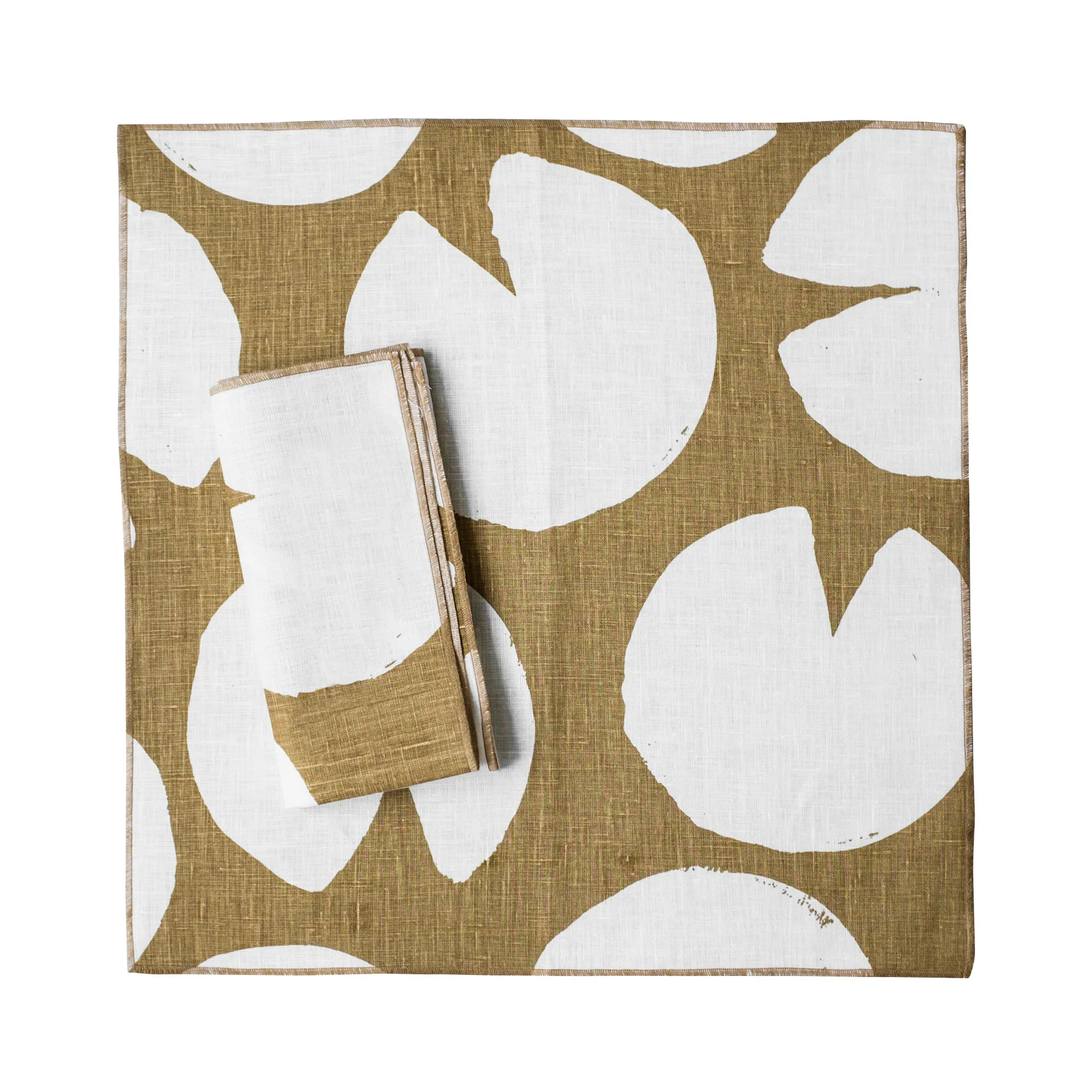 Serviettes en lin Water lilies Lot de 2, Mustard (jaune) Fine Little Day