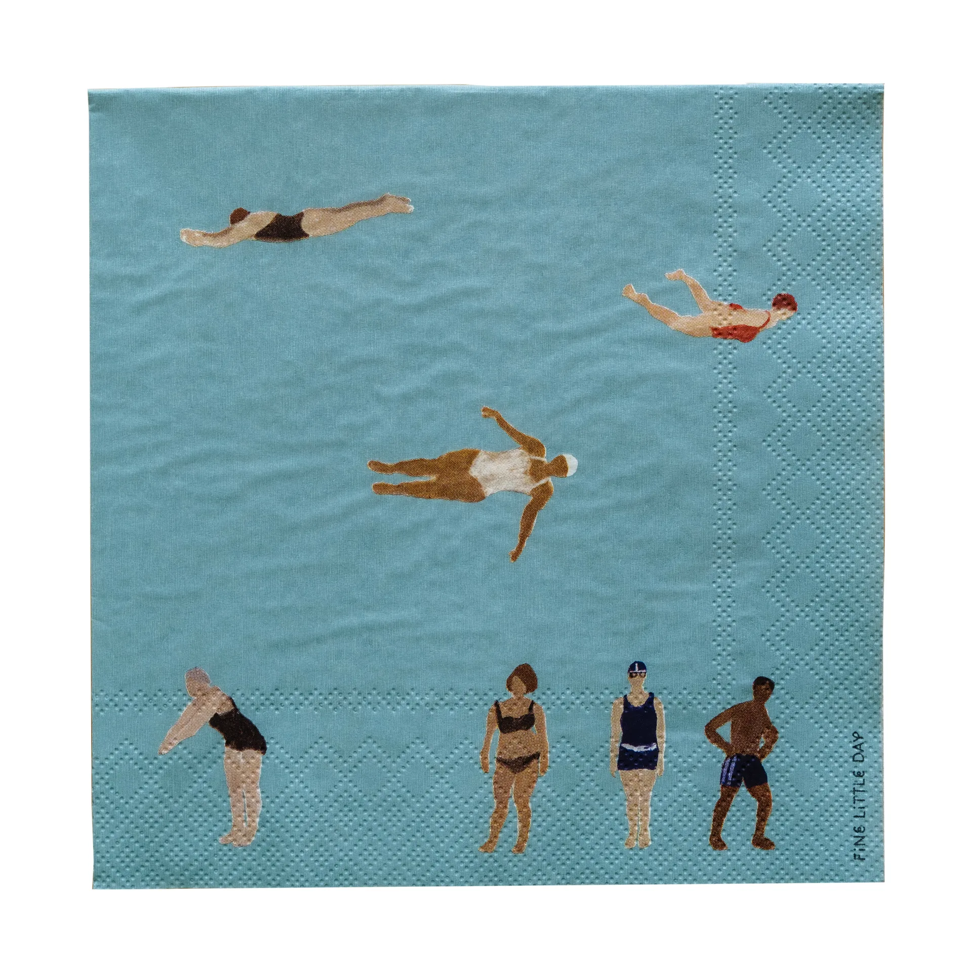 Serviettes en papier Swimmers 33x33 cm paquet de 25, Multi Fine Little Day