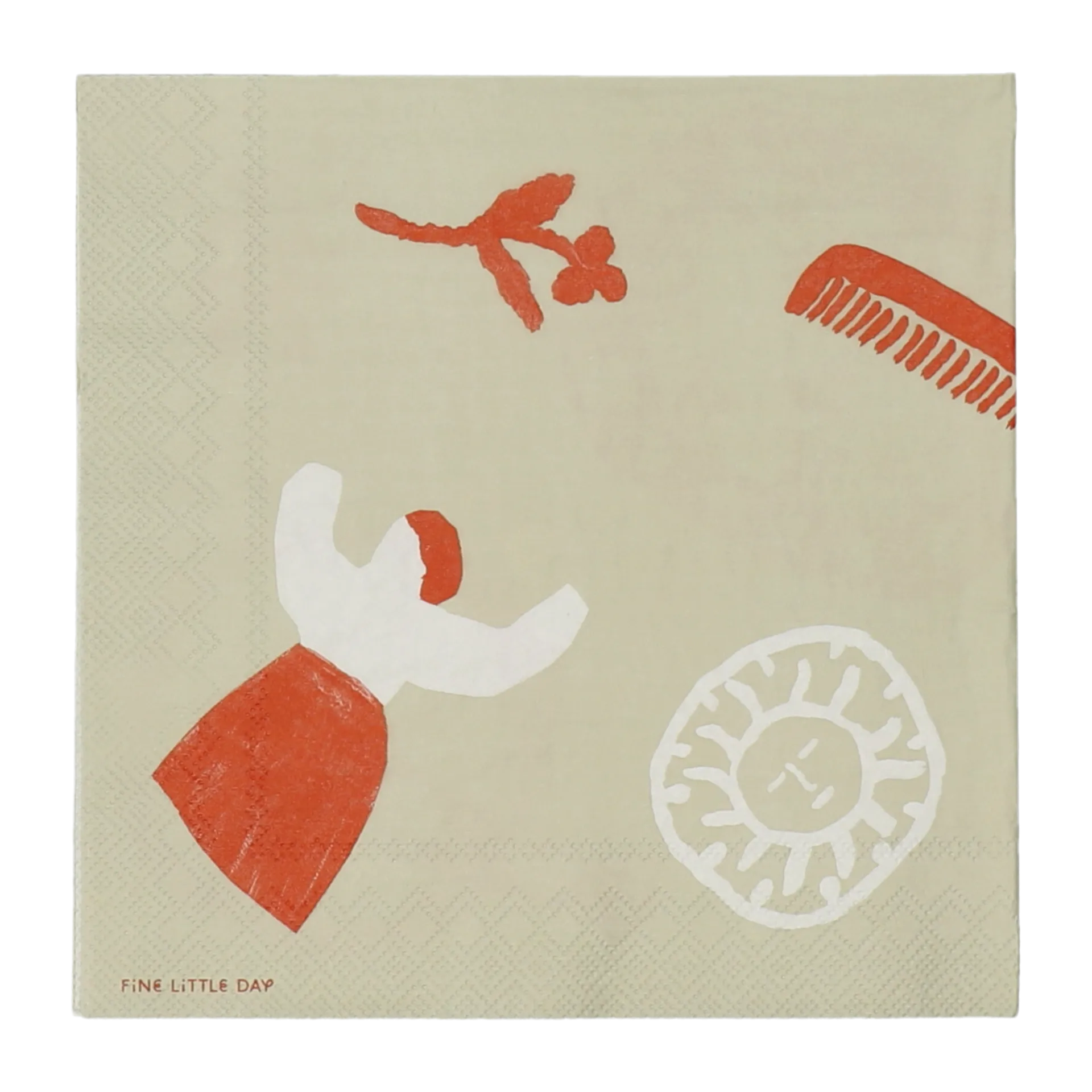 Serviettes Figures lot de 20, Beige-red Fine Little Day