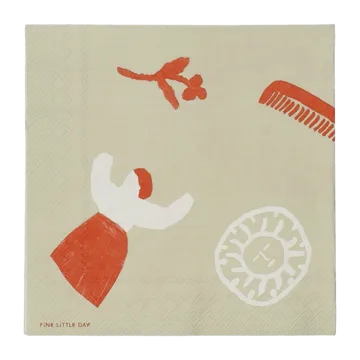 Serviettes Figures lot de 20 - Beige-red - Fine Little Day