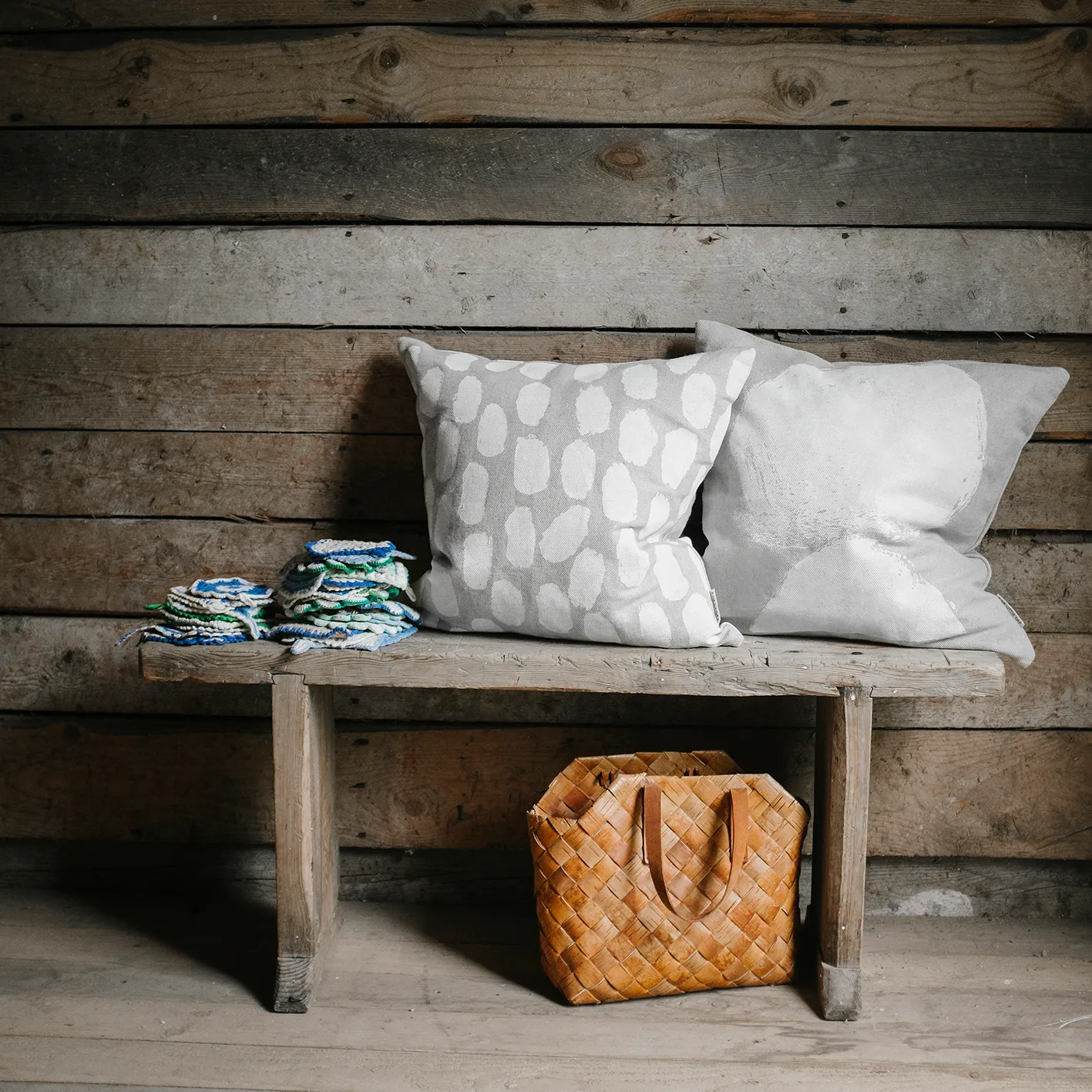 Taie Dots 48x48 cm, Beige-blanc Fine Little Day