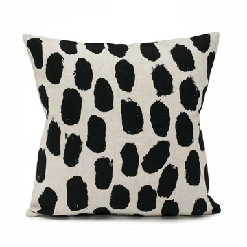 Taie Dots 48x48 cm - Beige-noir - Fine Little Day