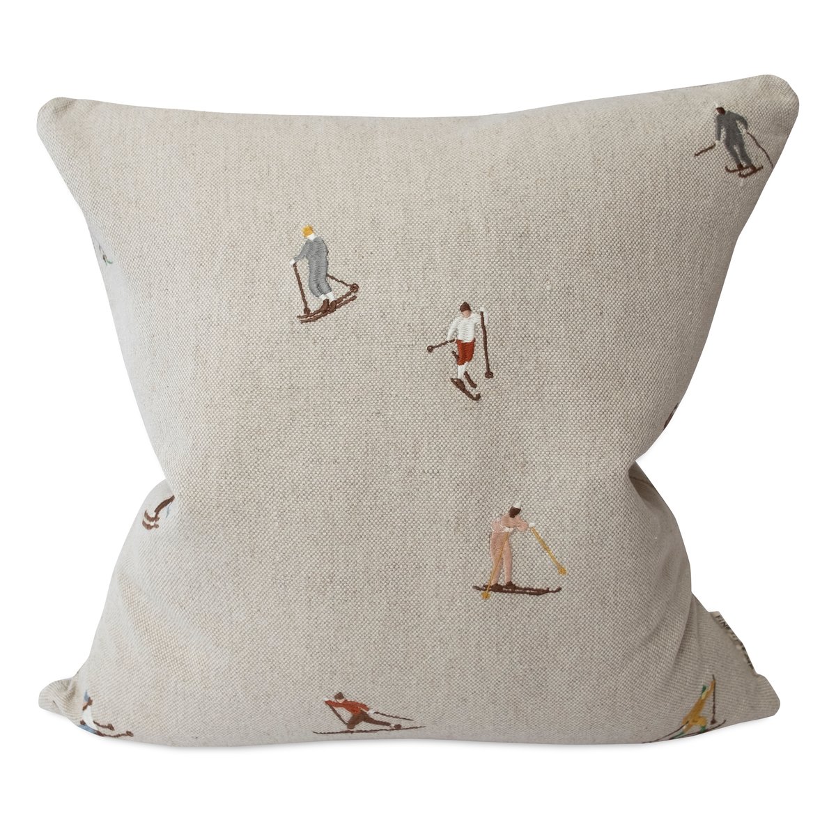 Fine Little Day Taie Skiers 48 x 48cm Nature | Design Scandinave | Housses de coussin | Beige