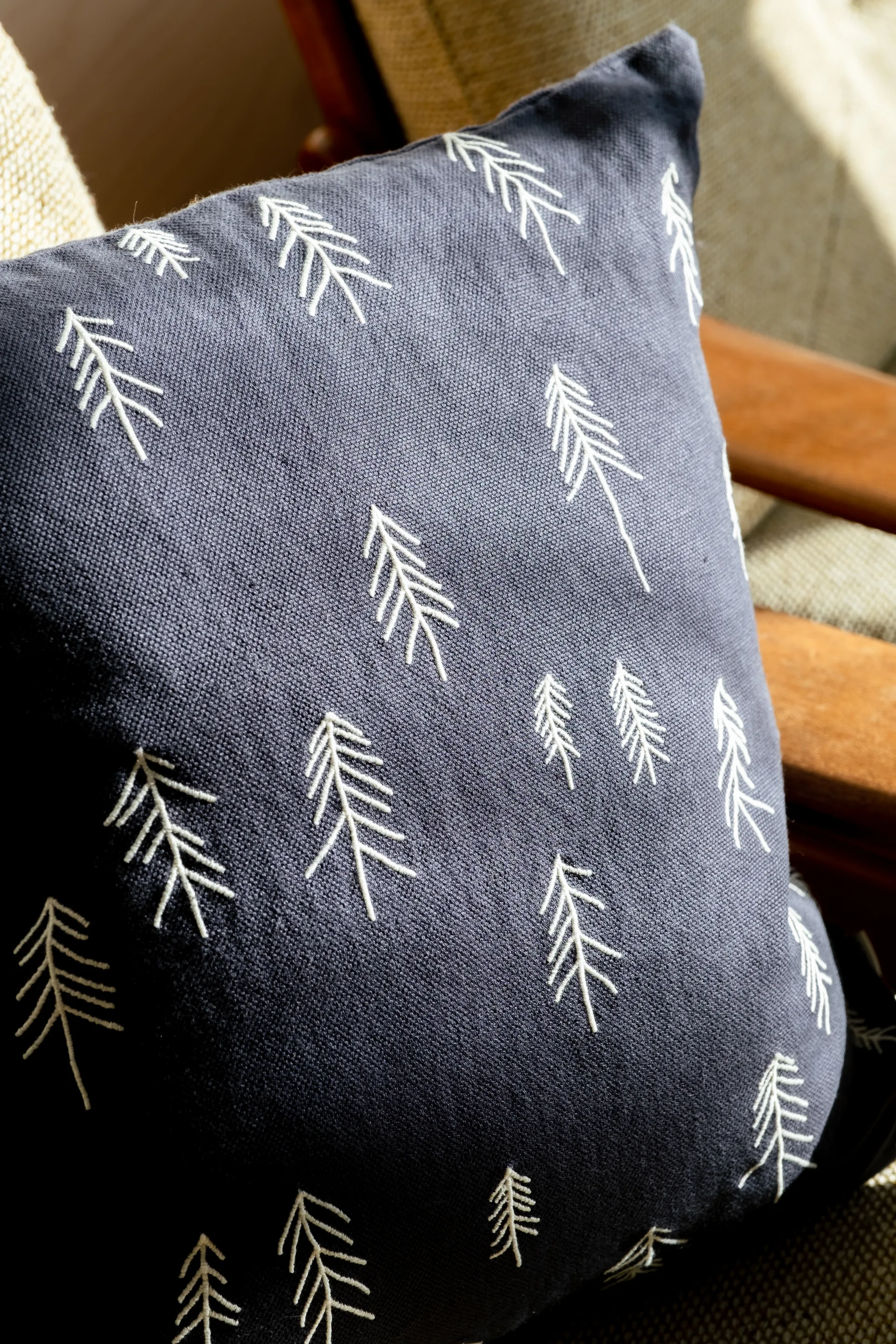 Taie Tall 48x48 cm, Bleu anthracite Fine Little Day