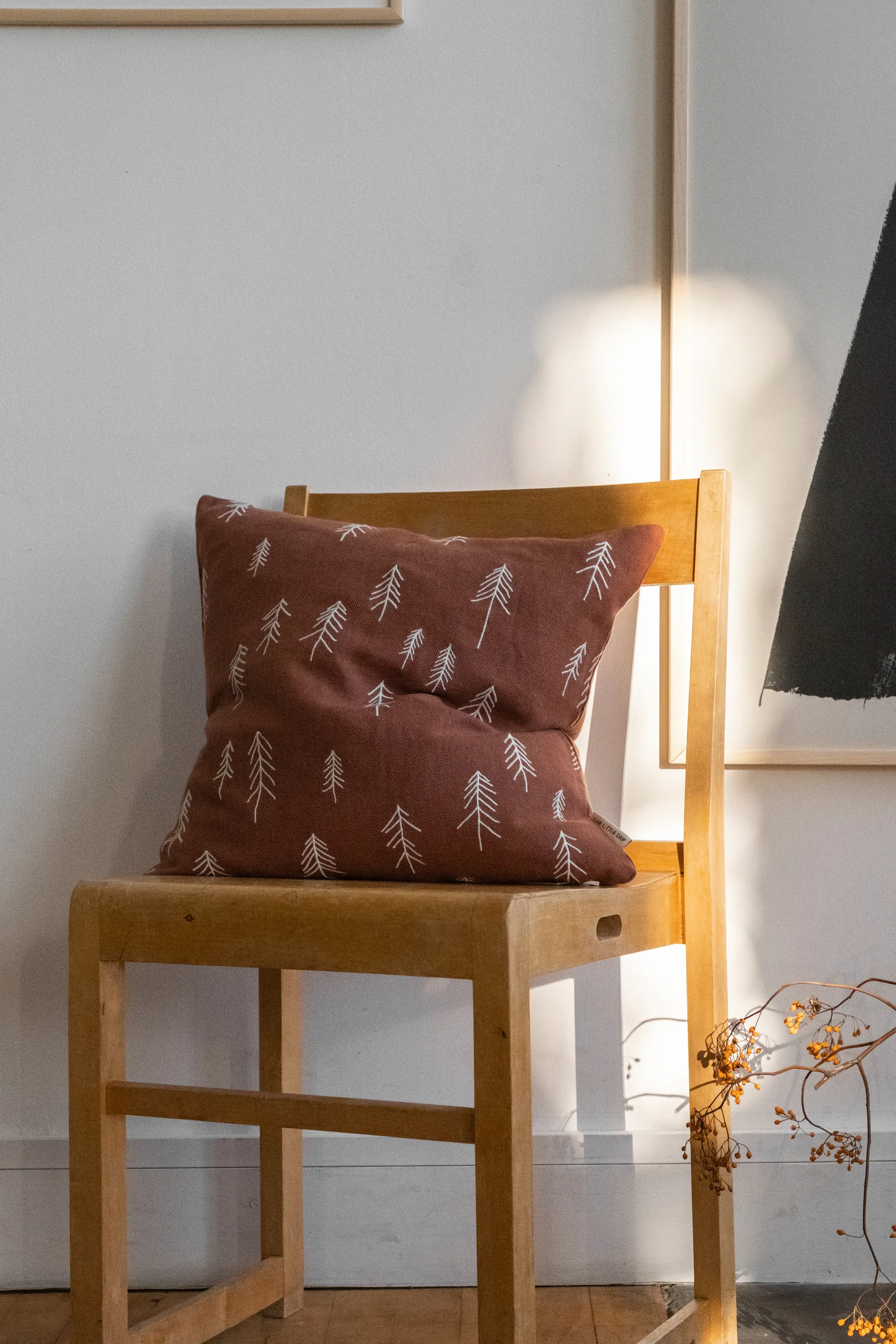 Taie Tall 48x48 cm, Terre cuîte-blanc Fine Little Day