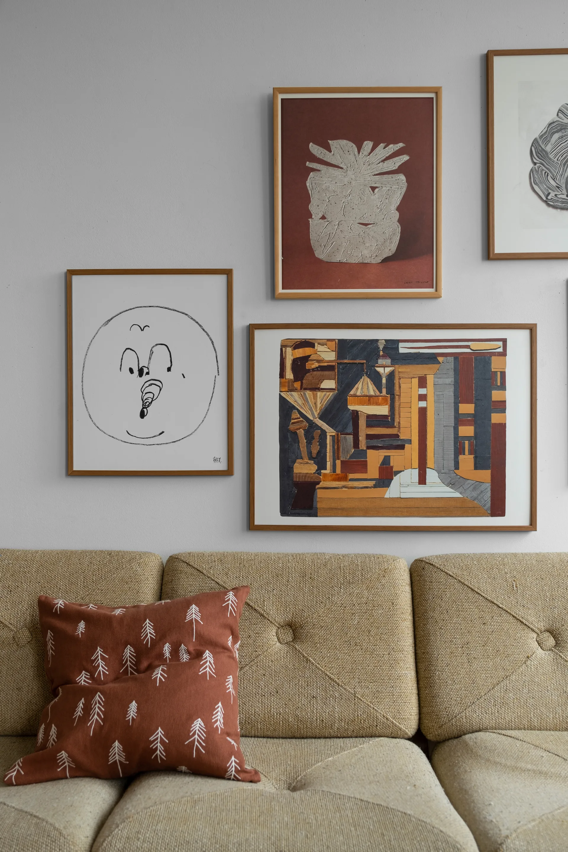 Taie Tall 48x48 cm, Terre cuîte-blanc Fine Little Day