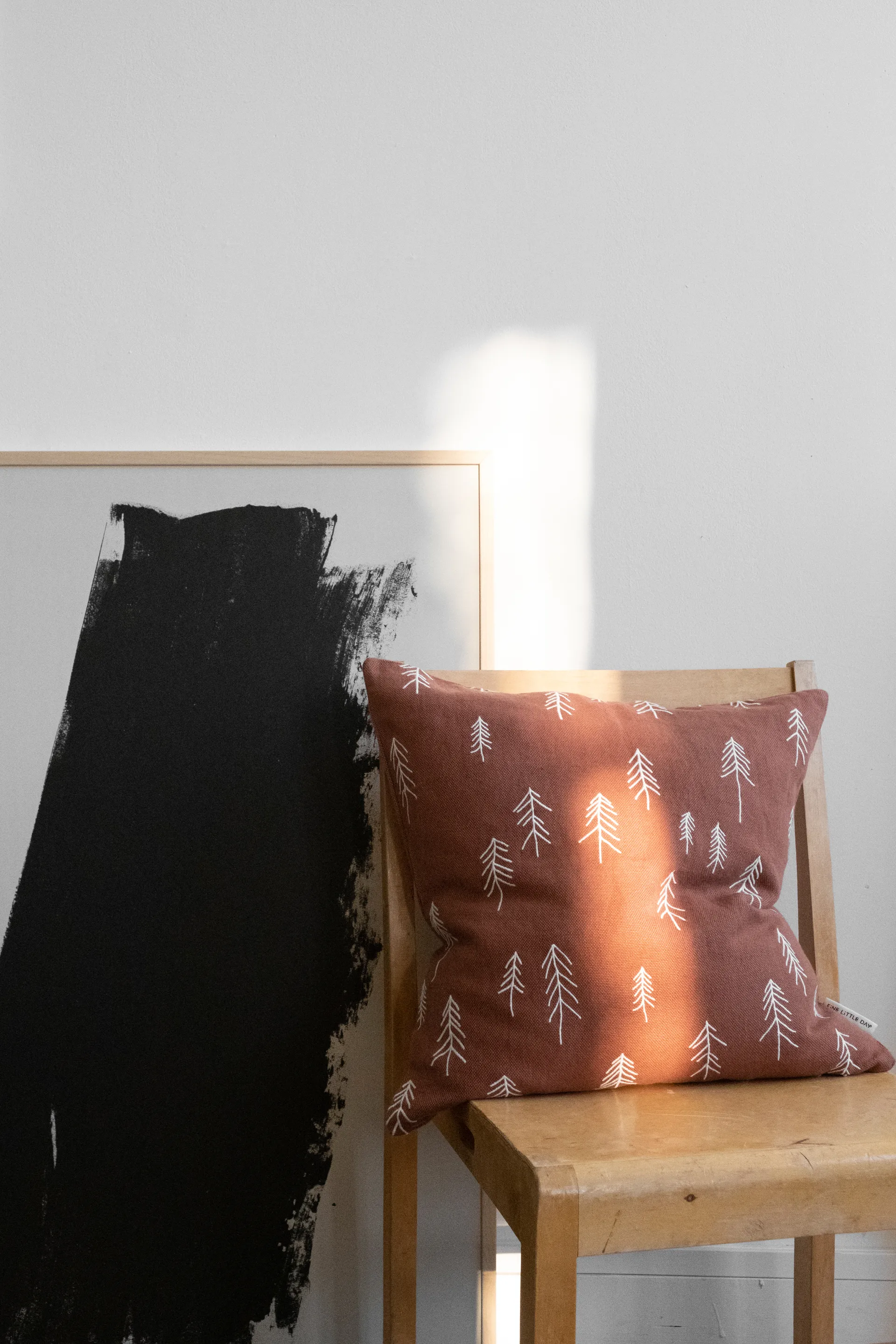 Taie Tall 48x48 cm, Terre cuîte-blanc Fine Little Day