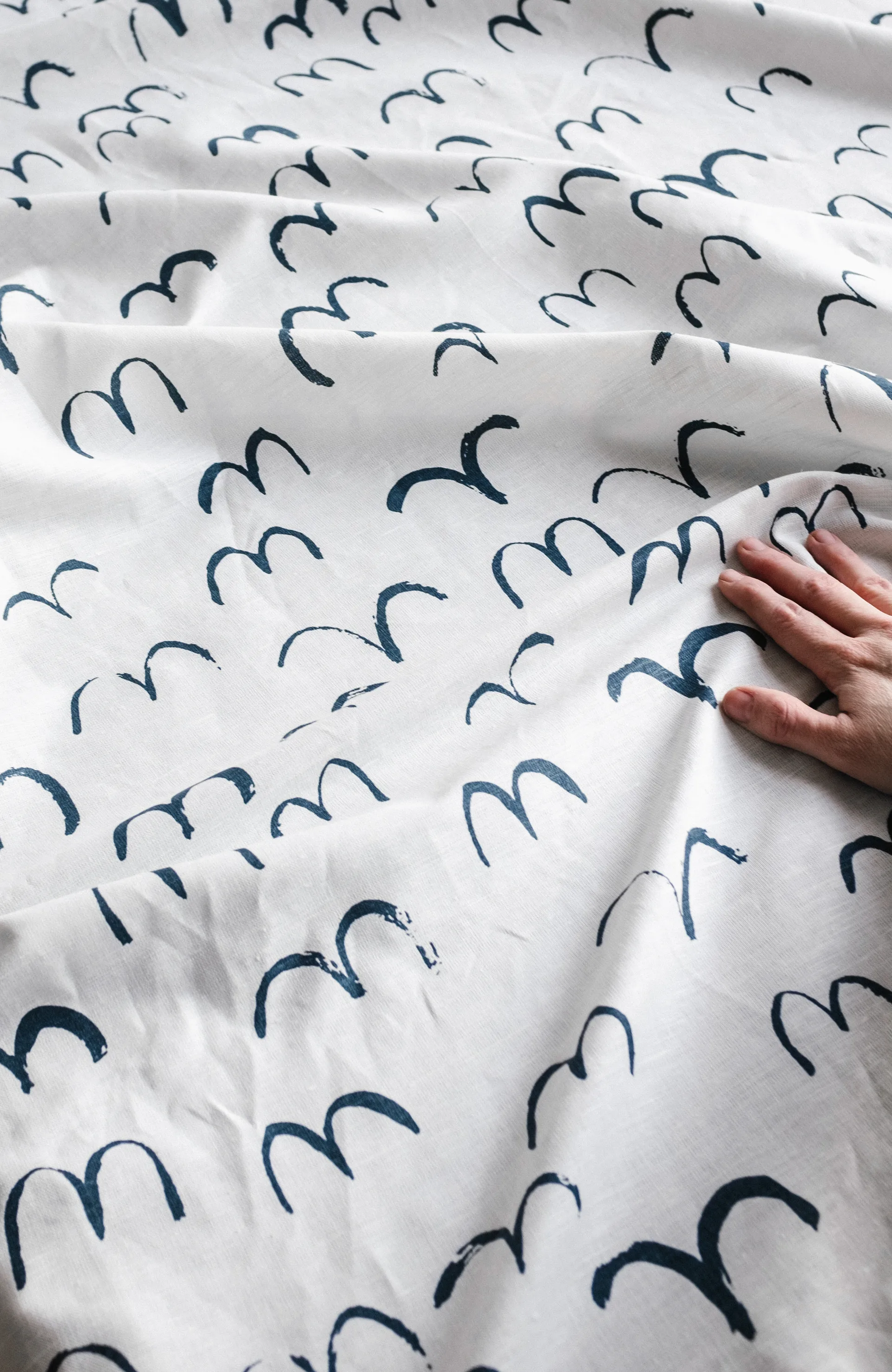 Tissu Bird, Blanc-bleu Fine Little Day