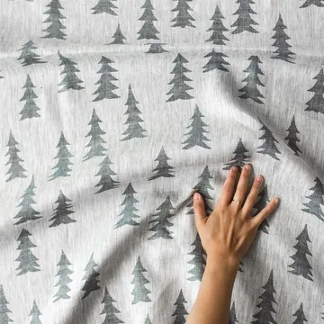 Tissu Gran lin - vert foncé-blanc - Fine Little Day