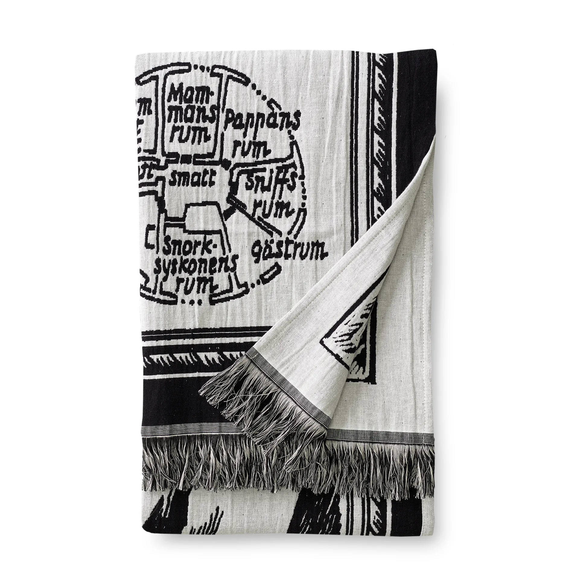 Couverture Moominkarta, Noir - Blanc Finlayson