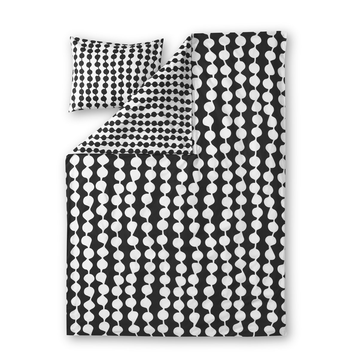 Finlayson Ensemble de literie Pampula Noir - Blanc | Design Scandinave | Parures de lit | Noir