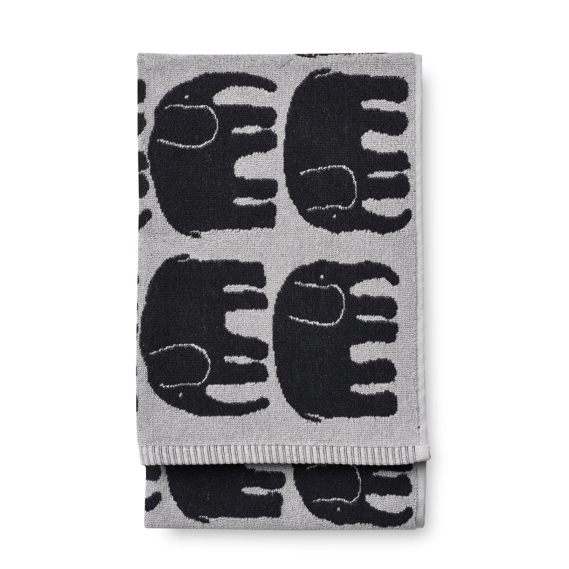 Serviette de bain Elefantti, Noir - Gris Finlayson