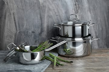Batterie de cuisine Fiskars avec couvercle en verre 3 Pièces - Acier inoxydable - Fiskars